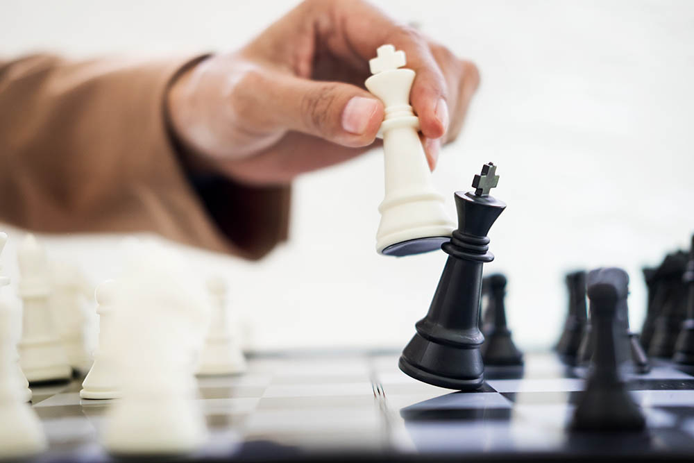 Business Strategic Formation in the chess game king is checkmate